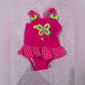 Pink Polka Dot Butterfly Swimsuit size 6-9 month